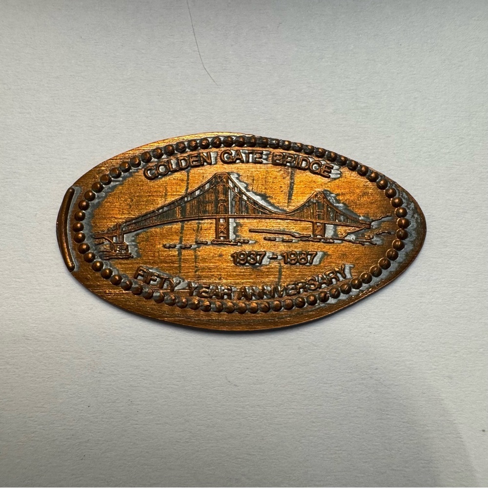 Golden Gate Bridge 50 Year Anniversary Pressed Souvenir Penny – San Francisco